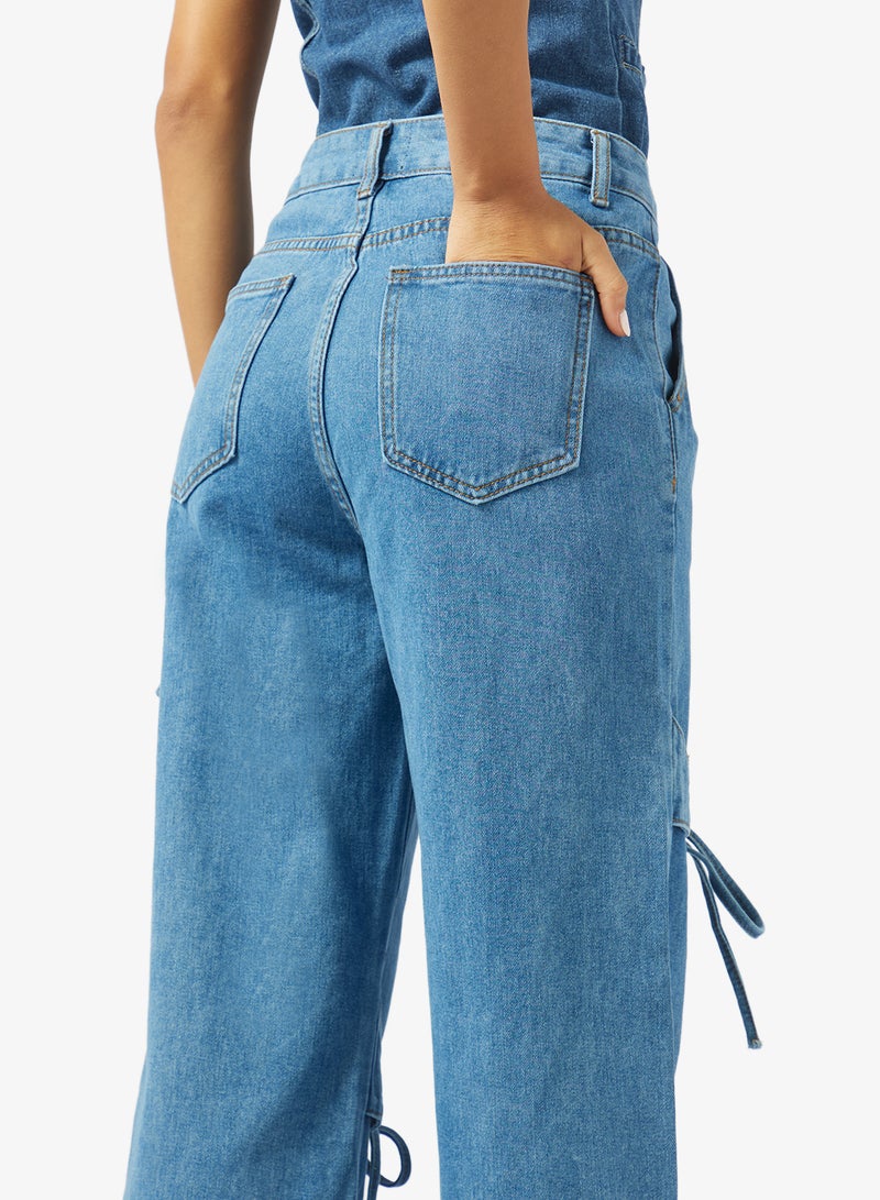 Ginger High Rise Straight Fit Jeans with Bow Detail - Image 5